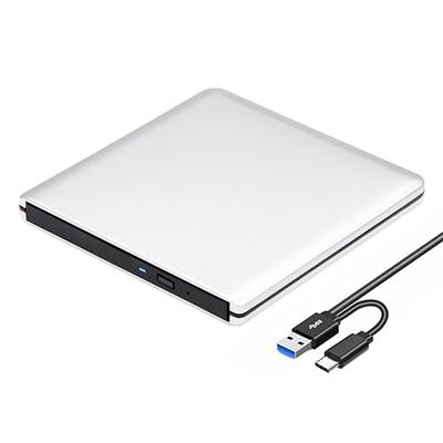 ROOFULL External CD/DVD Drive for Mac, USB 3.0 & USB-C Ultra-Slim