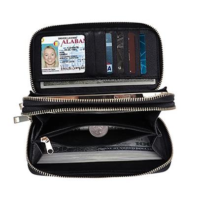 Rfid Blocking Long Wallet, Women's Fashion Zip Around Coin Purse With Card  Slots & Lanyard - Temu