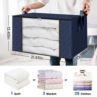 Fab totes 6 Pack Clothes Storage, Foldable Blanket Storage Bags, Storage  Containers for Organizing Bedroom, Closet, Clothing, Comforter,  Organization and Storage with Lids and Handle, Blue - Yahoo Shopping