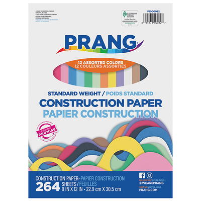 Prang Standard Weight Construction Paper, 8 Assorted Colors, 9 x