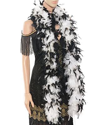 Ws&Wt 2 Yards 100 Grams Turkey Chandelle Feather Boa for adult women  costume accessory dress up party favors(White&Black Tips) - Yahoo Shopping