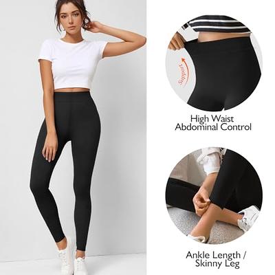 Premium Cotton Full Length High Waist Basic Everyday Leggings Yoga Workout  Pants Stretchy - Walmart.com