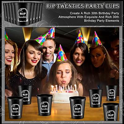 RIP Twenties Plastic Cups 30 Birthday Party Supply Minimalist