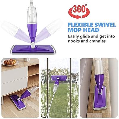 Spray Mop for Floor Cleaning, HOMTOYOU Floor Mop with a Refillable Bottle  and 3 Washable Microfiber Pads, Dry Wet Spray Mop for Home Kitchen Hardwood