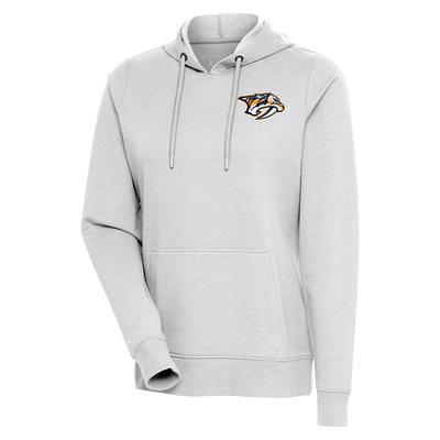 Men's Antigua Black/Heather Gray St. Louis Blues Victory Colorblock Pullover Hoodie Size: Small