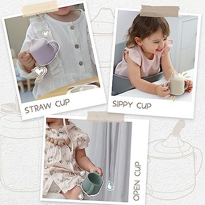 Cuddle Campus 100% Silicone Baby Training Cup, Shatterproof Toddler Sippy  Cups with Straw, Open Cup for Baby, 6+ Months 4 Oz