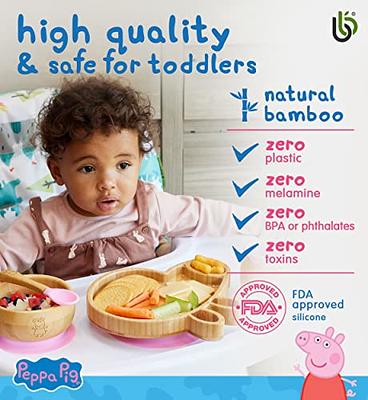 Peppa Pig Baby Plate– Kids and Toddler Suction Cup Bamboo Plate