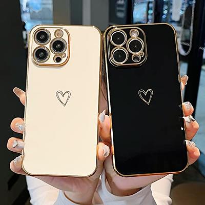  Skyseaco for iPhone 12 Pro Max Case, Cute Plated Love
