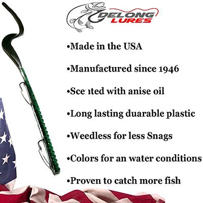 Delong Lures Fishing Lures Bass Set, 10 Pre-Rigged Weedless Swim Bait, Twister  Tail Bass Fishing