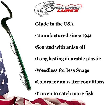 Delong Lures Weedless Pre-Rigged Fishing Lures Bass Set, Pike, and Anything in Between - Made in USA - Extra Durable Soft Plastic Swimbaits for Bass