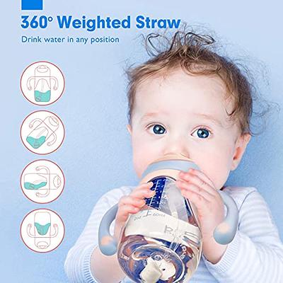 hahaland Sippy Cup for 6+ Month Old - 2 in 1 Spout & Straw Sippy