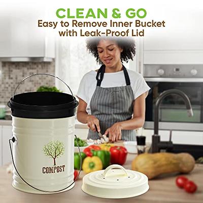 Countertop Compost Bucket with Removable Liner