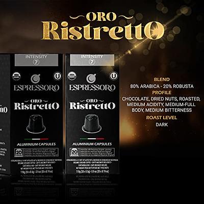 MUST, 100 Coffee Capsules in 100% Recyclable Aluminum, Ristretto Blend  Intensity 7/8, 10 Packs of 10 Capsules, Compatible with Nespresso Machine,  Made