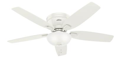 Harbor Breeze Centreville 52-in Brushed Nickel Indoor Flush Mount Ceiling  Fan with Light (5-Blade) in the Ceiling Fans department at