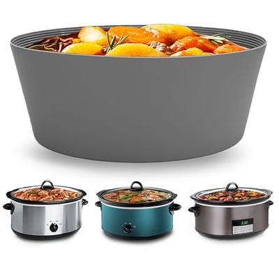 Slow Cooker Divider Liners fit 6 QT Crockpot, Reusable Leakproof Slow Cooker  Divider Insert, Silicone Crockpot Divider, 2-Piece Set Dishwasher Safe  Cooking Liner (Black+Gray)