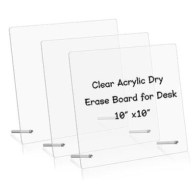 Acrylic to Do List Board for Desk 9 * 12inches Dry Erase Board with Stand  White