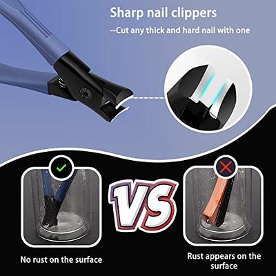 Blue-Nail Clippers For Thick Nail, Wide Jaw Opening Oversized Stainless  Steel Toenail Cutter Toenail Fingernail Clipper Trimmer For Men