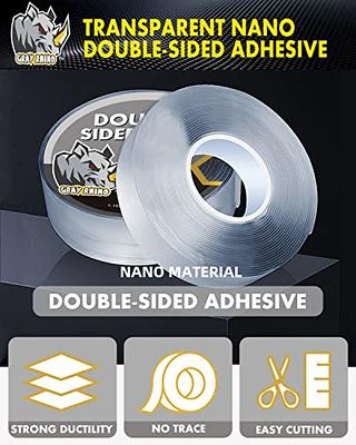 Nano Double Sided Tape Heavy Duty,(1.18 x 16.5Ft) Strong Sticky  Multipurpose Nano Tape,Removable Nano Adhesive Mounting Tape for  Walls,Suitable for