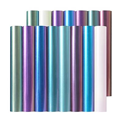 Glossy Heat Transfer Vinyl Bundle,16 Sheets Assorted Pearl HTV for