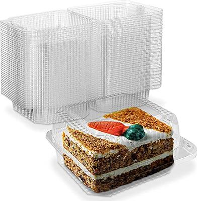 OJYUDD 50 Pcs Clear Plastic Take out Containers,Square Hinged Food  Containers,Disposable Clamshell Dessert Container with Lid for
