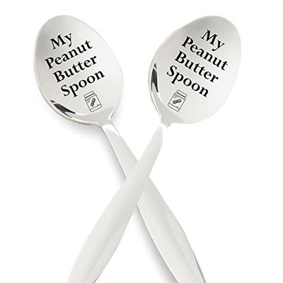 My Peanut Butter Spoon With Two Little Heart - Engraved Spoon Stainless  Steel Silverware Flatware Unique Birthday Easter Basket Gifts For Boy Girl  Mom