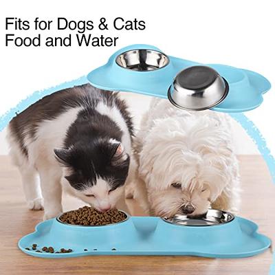 Ptlom Elevated Stainless Steel Pet Food Bowl with Stands, Raised Dog Cat  Feeding Bowls Set Suitable for Cats and Small Dogs, Green