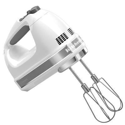 KitchenAid KHM926WH White 9 Speed Hand Mixer with Stainless