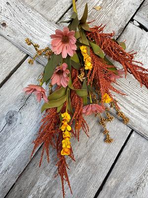 Fall Mixed Floral Stem With Coral, Rust & Yellow Flowers Pick, Stems For  Wreath Making Design - Yahoo Shopping