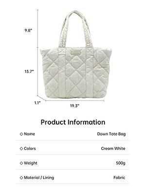 OWGSEE Puffer Tote Bag, Puffy Bags for Women Light Winter Down Cotton Padded Quilted Tote Bag Shoulder Handbags Purse