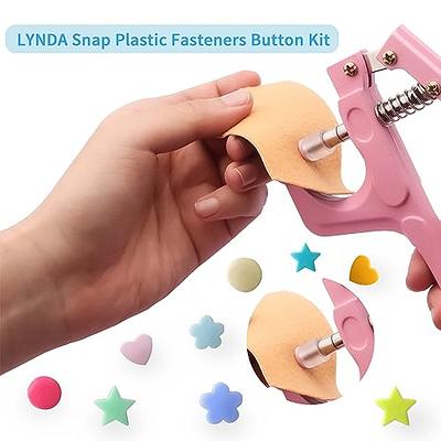 Lynda Snaps and Snap Pliers Set, 360 Sets T5 Plastic Buttons for Sewing and Crafting