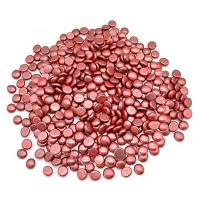 FUTUREPLUSX 1LB Red Flat Glass Marbles, Burgundy Pebbles