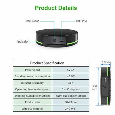 BroadLink RM4 Mini IR Universal Remote Smart Hub - WiFi IR Blaster for TV  Remote, Smart AC Controller, Works with Alexa/Google Home/IFTTT