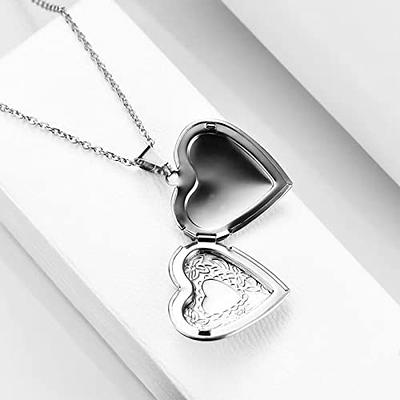 Locket Necklaces: Monogram Trio Locket Necklace, Silver, Heart, Gray -  Yahoo Shopping