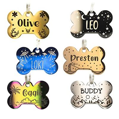 TagWorks® Elegance Collection Chrome Bone Personalized Pet ID Tag