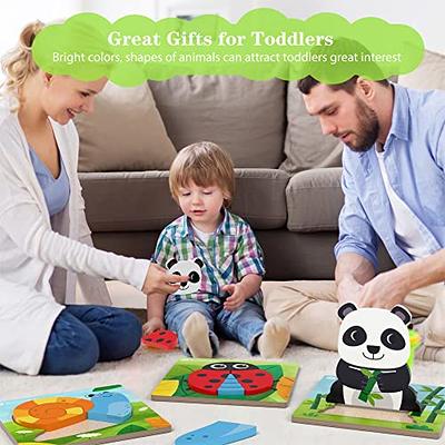 TOY Life Toddler Puzzles, 8 Pack Wooden Puzzles for Toddlers 1-3, Puzzle 2  Year Old, Toddler Puzzles Ages 1-3, Montessori Puzzles for 1 Year Old, Baby