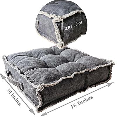 Square Thick Floor Seating Cushions,Solid Thick Tufted Cushion