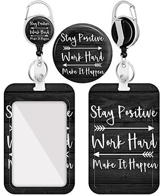 Plifal Badge Holder with Retractable Reel, Inspirational Quote ID Name Tag  Work Badge Clip Heavy Duty Vertical Card Protector Cover Case for Work  Office Nurse Medical Student Teacher Women Men(Black) - Yahoo