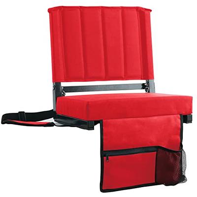 Folding Chair Cushion Back Support Folding Chair Pad with Handle & Shoulder  Strap Lightweight Stadium Cushion for Sports Events