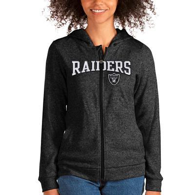 Women's Antigua Charcoal Las Vegas Raiders Victory Full-Zip Hoodie 