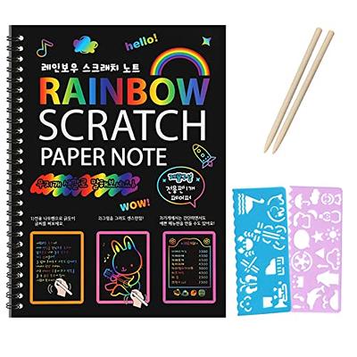 FEREDO KIDS Rainbow Scratch Notebook Drawing Paper - Black Scratch