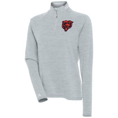 Women's Antigua Heather Gray/Navy Chicago Bears Victory Raglan Sleeve Pullover Hoodie