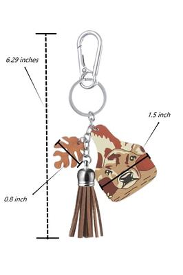 KAGNAL 3PCS Cute Tassel Keychains for Women Silver Car Key