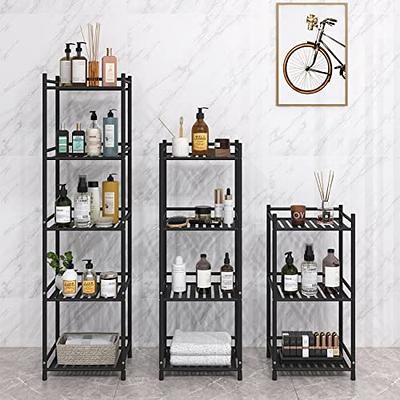 keomaisyto 3-Tier Bathroom Ladder Shelf, Bathroom Floor Storage Shelf with  Drawer, Freestanding Tower Shelf, Open Shelving Unit for Bathroom Living