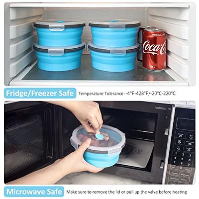 ECOBERI Collapsible Food Storage Containers, Airtight Snap-Top Lids,  Microwave, Dishwasher Safe, BPA Free Silicone, Set of 5