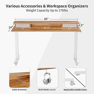 Under Desk Mount Drawer. Standing Desk Accessory. White