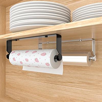 Paper Towel Holder,Paper Towel Holder Under Cabinet Self Adhesive Kitchen  Countertop Wall Mount Paper Towel Holders with Screws for Rough