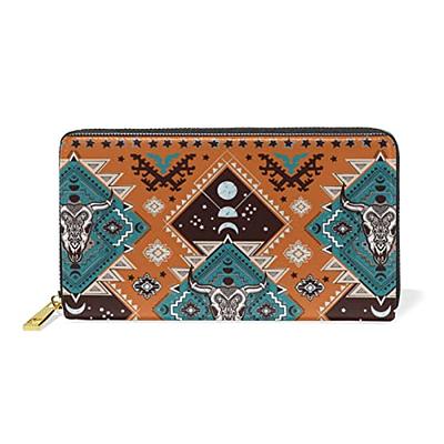 Hand Painted Leather Wallet Floral Motifs from India - Buttercup Muse