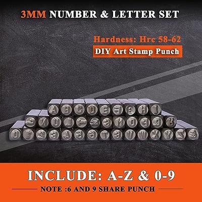 36-Piece Number and Letter Stamp Set 1/8 (3mm) (A-Z & 0-9 + &) Punch  Perfect for Imprinting Metal Stamping kit, Plastic, Wood, Leather - Yahoo  Shopping