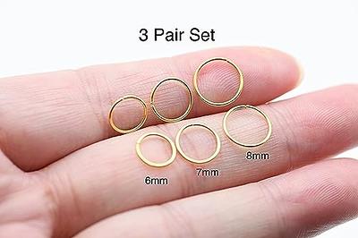 14K Gold Over 925 Silver High Polish Smooth Round Ball Stud Earring 3-Size Set - 6mm, 7mm, 8mm