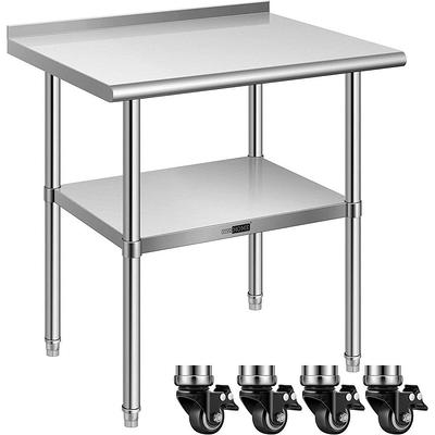 VIVOHOME 24 x 28 in. Stainless Steel Kitchen Utility Table with Backsplash  and Wheels, Silver - Yahoo Shopping